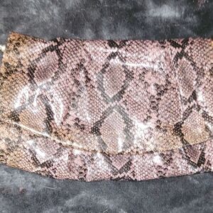 Chic Pink and Black Snakeskin Clutch